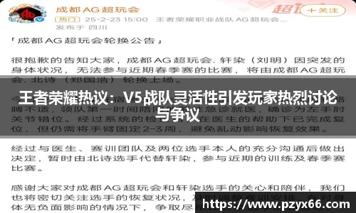 王者荣耀热议：V5战队灵活性引发玩家热烈讨论与争议